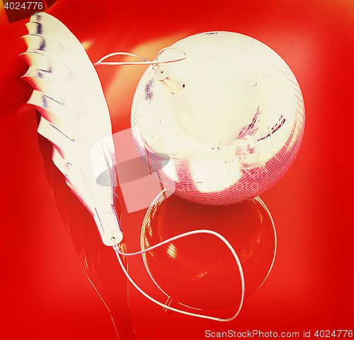 Image of Christmas toys. 3D illustration. Vintage style.