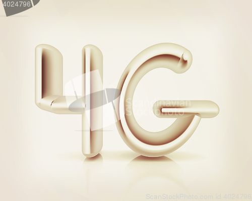 Image of 4g modern internet network. 3d text . 3D illustration. Vintage s