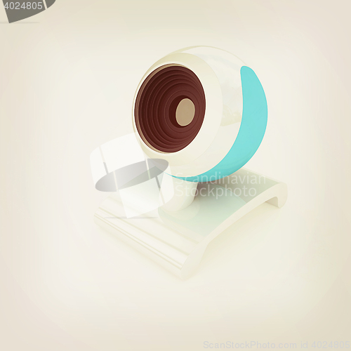 Image of Web-cam. 3D illustration. Vintage style.