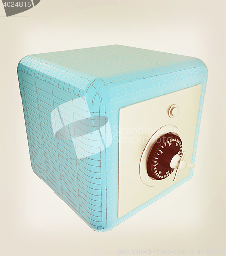 Image of illustration of security concept with metal safe. 3D illustratio