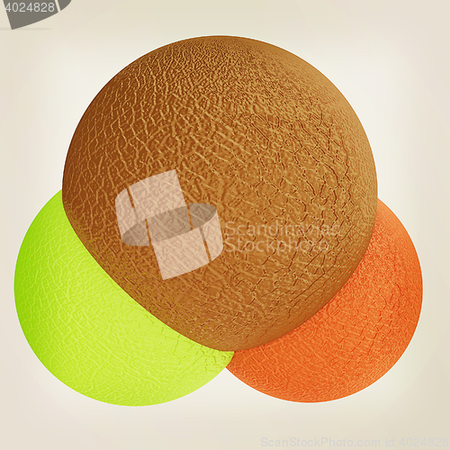 Image of 3d illustration of a leather water molecule. 3D illustration. Vi