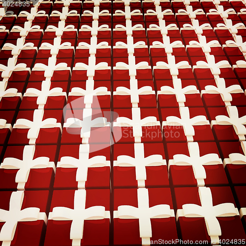Image of Christmas gift background . 3D illustration. Vintage style.