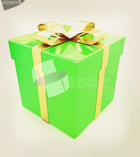 Image of Bright christmas gift. 3D illustration. Vintage style.