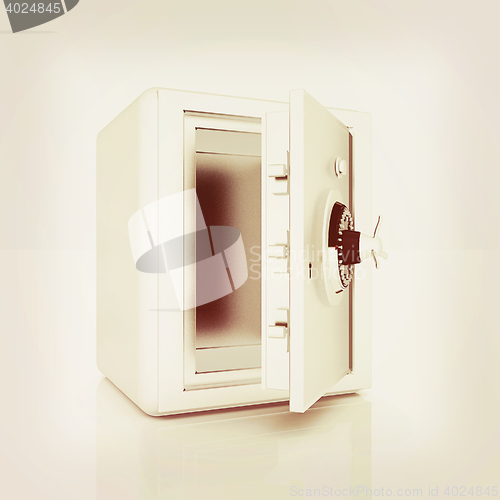 Image of Security metal safe with empty space inside . 3D illustration. V