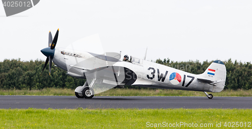 Image of LEEUWARDEN, THE NETHERLANDS - JUNE 10, 2016: A vintage Spitfire 