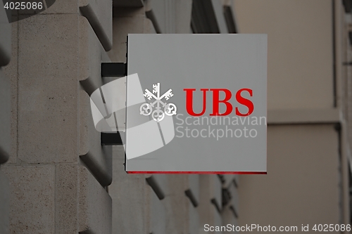 Image of UBS bank sign