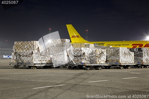 Image of Cargo Plane At Night