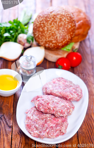 Image of raw burgers