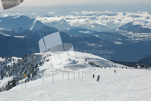 Image of Skiing slopes from the top