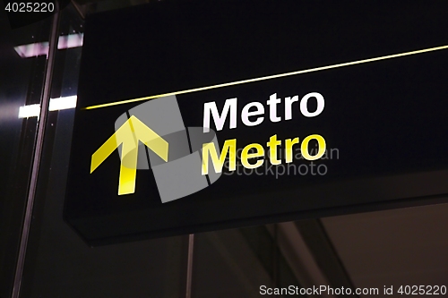 Image of Metro sign underground