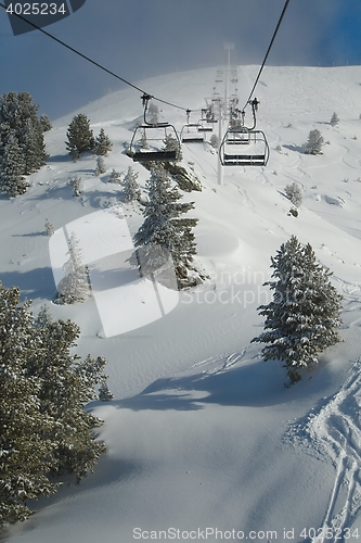 Image of Skiing slopes from the lift