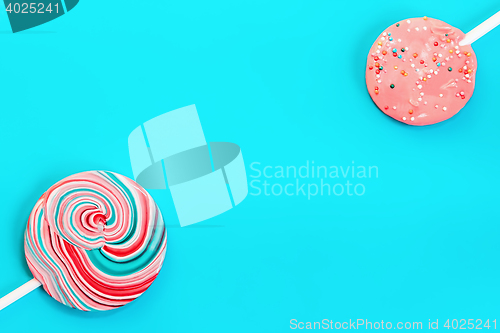 Image of Vintage Blue Background With Two Candy