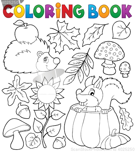Image of Coloring book autumn nature theme 1