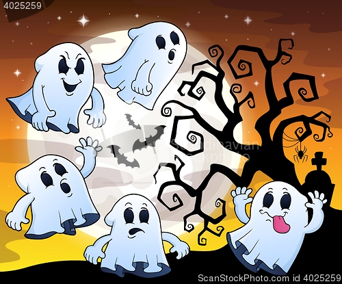 Image of Halloween image with ghosts theme 1