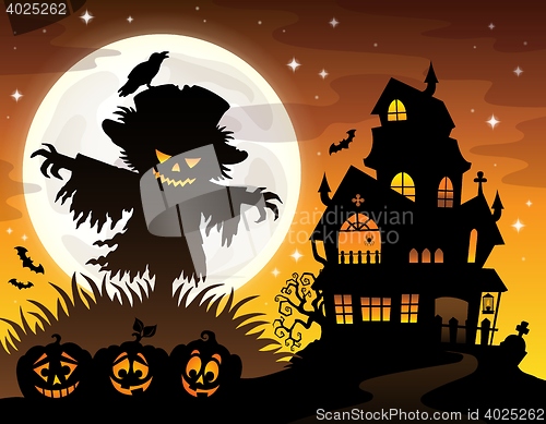 Image of Halloween scarecrow silhouette theme 2