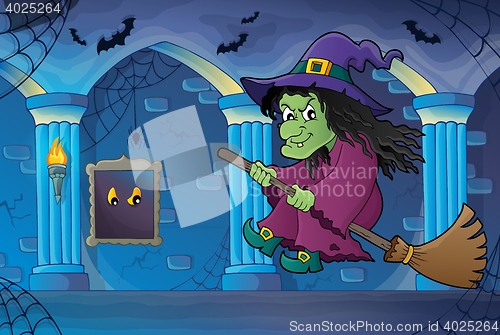 Image of Witch on broom theme image 6