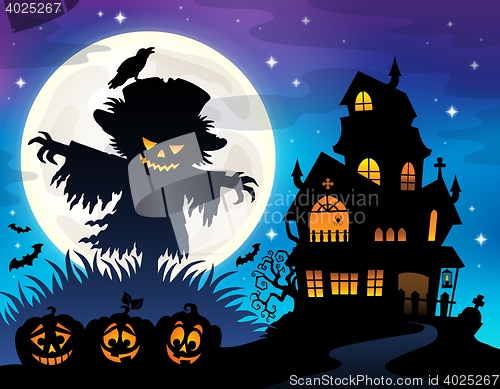 Image of Halloween scarecrow silhouette theme 1