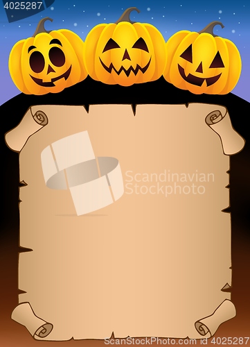 Image of Parchment with Halloween pumpkins 1