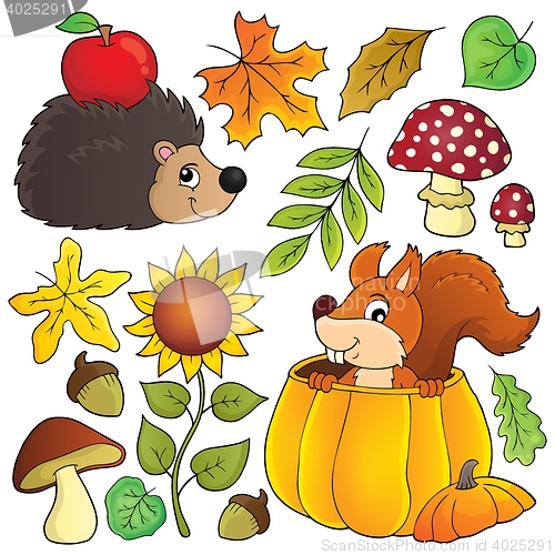 Image of Autumn nature theme set 1