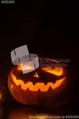 Image of Halloween pumpkin on black