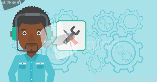 Image of Technical support operator vector illustration.