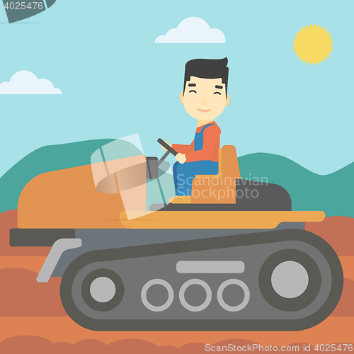 Image of Farmer driving tractor vector illustration.