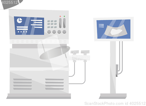 Image of Medical ultrasound equipment vector illustration.