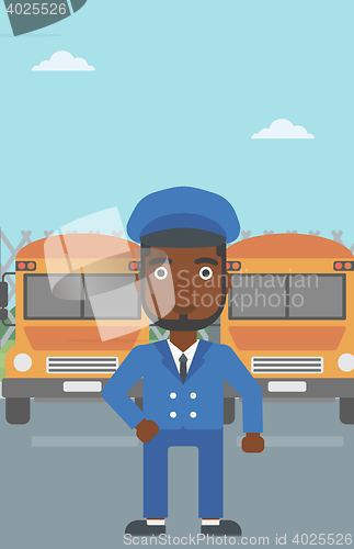 Image of School bus driver vector illustration.