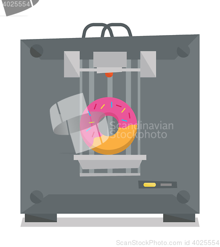 Image of Tree D printer vector illustration.