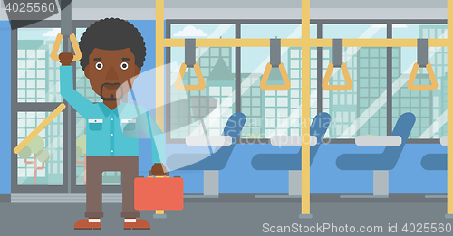 Image of Man traveling by public transport.