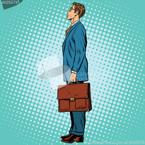 Image of Businessman standing sideways