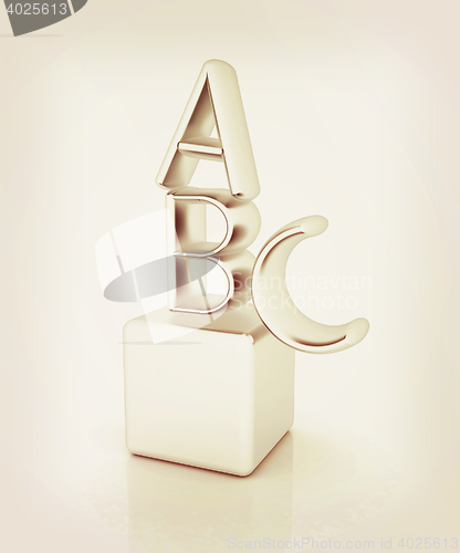 Image of Alphabet and blocks. 3D illustration. Vintage style.