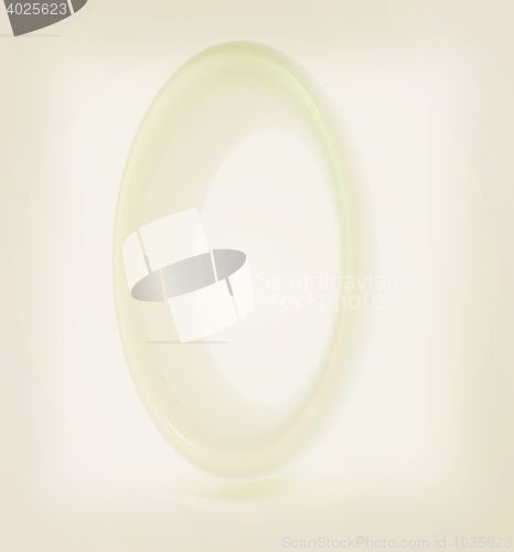Image of Glossy 3d number \"zero\". 3D illustration. Vintage style.
