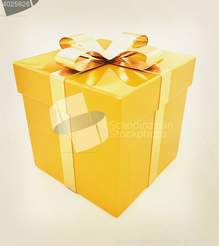 Image of Bright christmas gift. 3D illustration. Vintage style.