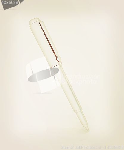 Image of Metall corporate pen design . 3D illustration. Vintage style.