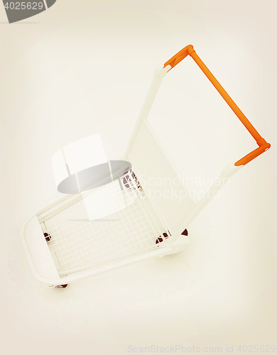 Image of Trolley for luggage at the airport. 3D illustration. Vintage sty