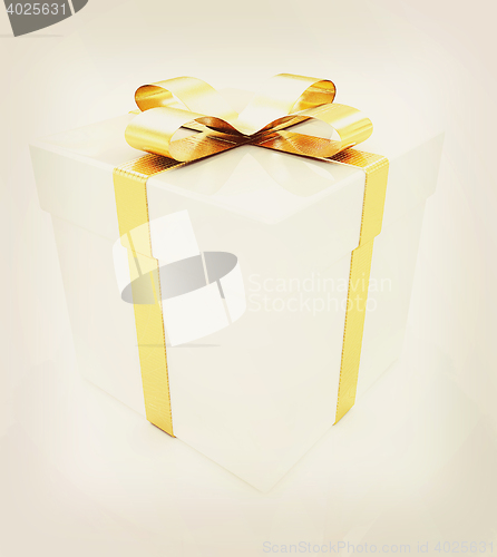 Image of Bright christmas gift. 3D illustration. Vintage style.