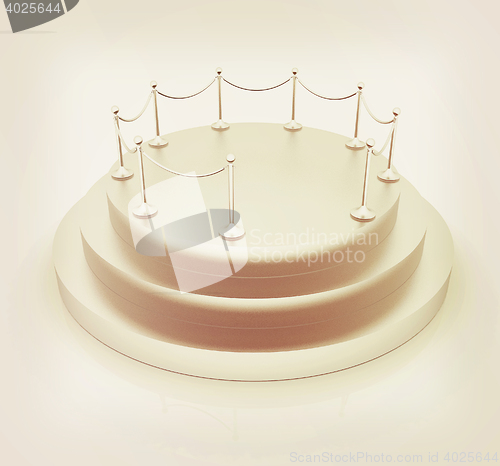 Image of 3D podium. 3D illustration. Vintage style.