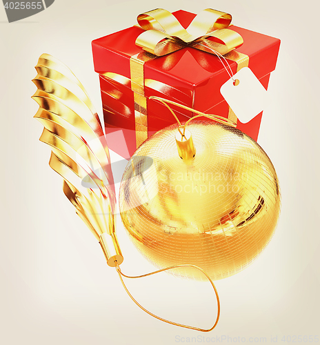 Image of Bright christmas gifts. 3D illustration. Vintage style.