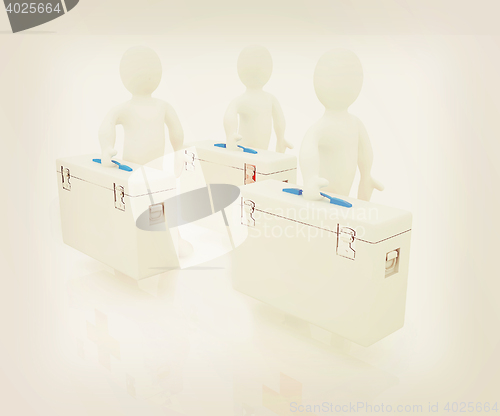 Image of 3d doctors . 3D illustration. Vintage style.