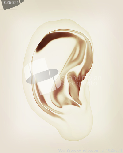 Image of Ear metal. 3D illustration. Vintage style.