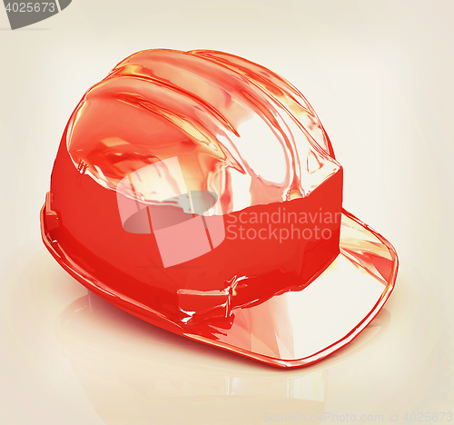 Image of Hard hat. 3D illustration. Vintage style.