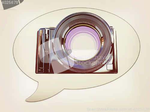 Image of photos symbol icon or logo template . 3D illustration. Vintage s