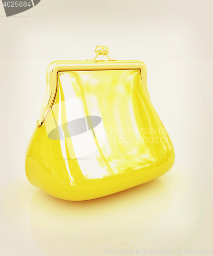 Image of Purse. 3D illustration. Vintage style.