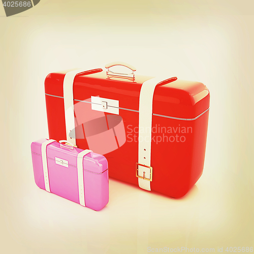 Image of Traveler\'s suitcases. . 3D illustration. Vintage style.