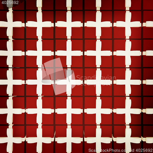 Image of Christmas gifts background . 3D illustration. Vintage style.