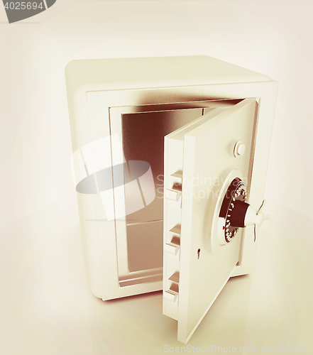 Image of Security metal safe with empty space inside . 3D illustration. V