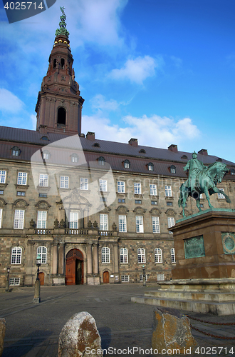 Image of Christiansborg Palace in early morning, Copenhagen, Denmark