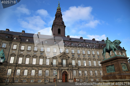 Image of Christiansborg Palace in early morning, Copenhagen, Denmark