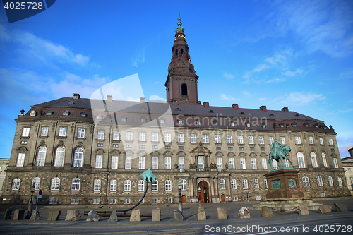 Image of Christiansborg Palace in early morning, Copenhagen, Denmark